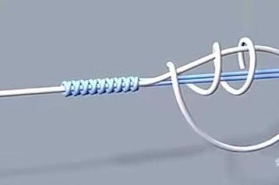 手钓鲢鳙如何绑钓组，对折鱼线然后在两端绑鱼钩